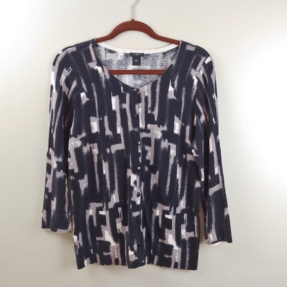 Ann Taylor Sweaters - Ann Taylor Airbrush Graphic Cardigan